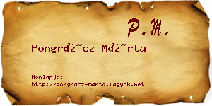 Pongrácz Márta névjegykártya
